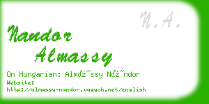 nandor almassy business card